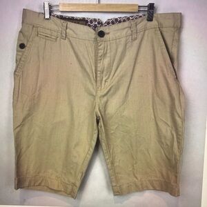 Fusai Men's Khaki Casual Travel Cotton Shorts Size 38